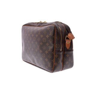 Louis Vuitton Monogram Leather Shoulder Reporter Brown Bag